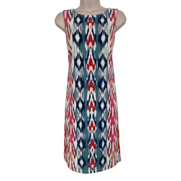 Size 14 LONDON TIMES IKAT PRINT SHIFT DRESS Spring Summer‎ Wedding Party Church - Picture 1 of 4